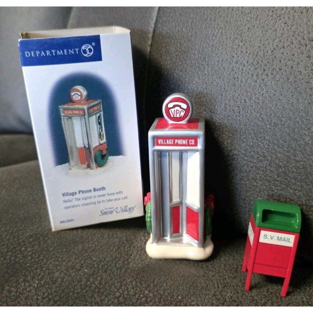 Dept 56 The Original Snow Village Phone Booth & Mailbox